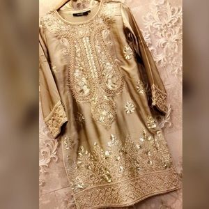 Beejays Dresses Gold Silk Kurti Pakisani Indian Like New Formal Poshmark